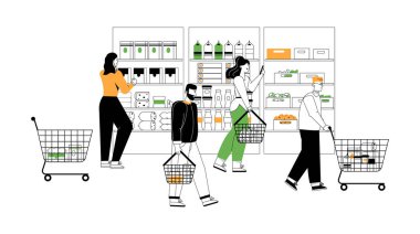 Marketteki ya da süpermarketteki müşteriler grafik doğrusal olarak