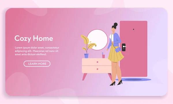 Vektor banner av mysiga hem koncept — Stock vektor