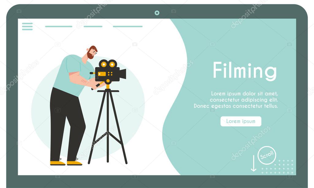 Vector banner of Filming concept