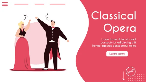 Banner vectorial del concepto de ópera clásica — Archivo Imágenes Vectoriales