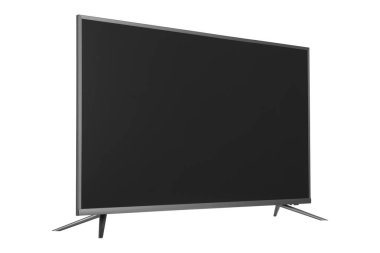 Frontal geniş ekran görünümünü Internet tv izlemek izole üzerinde beyaz arka plan