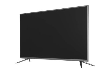 Frontal geniş ekran görünümünü Internet tv izlemek izole üzerinde beyaz arka plan