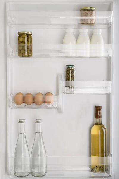 Offener Kühlschrank Voller Frischem Obst Und Gemüse Gesunde Ernährung Biologische — Stockfoto