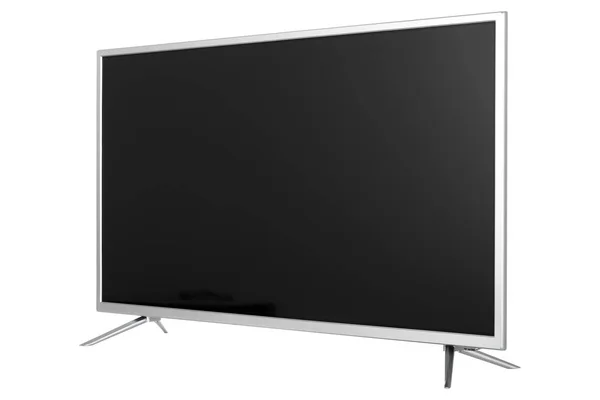 Vista di widescreen internet tv monitor isolato su sfondo biancogr — Foto Stock