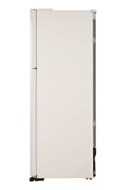 Beyaz Arka Plan üzerine izole buzdolabı. Modern Mutfak ve Ev Aletleri