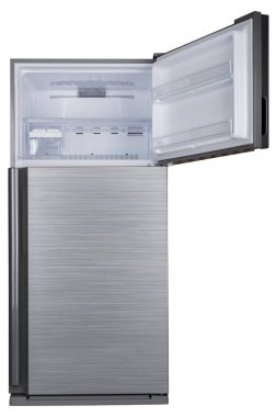 Beyaz Arka Plan üzerine izole buzdolabı. Modern Mutfak ve Do