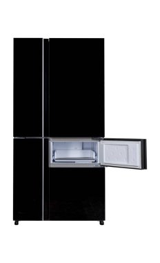 Beyaz Arka Plan üzerine izole buzdolabı. Modern Mutfak ve Do