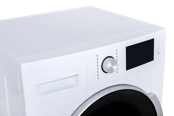 Máquina de lavar roupa isolada sobre um fundo branco — Fotografia de Stock
