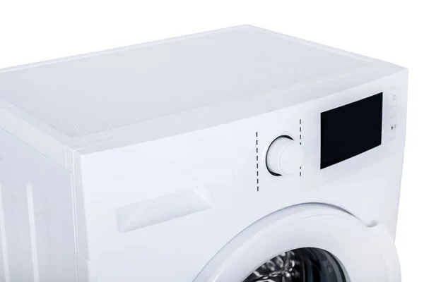 Máquina de lavar roupa isolada sobre um fundo branco — Fotografia de Stock