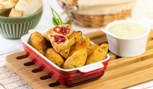 sweet potato croquette stuffed with shells - vegetarian