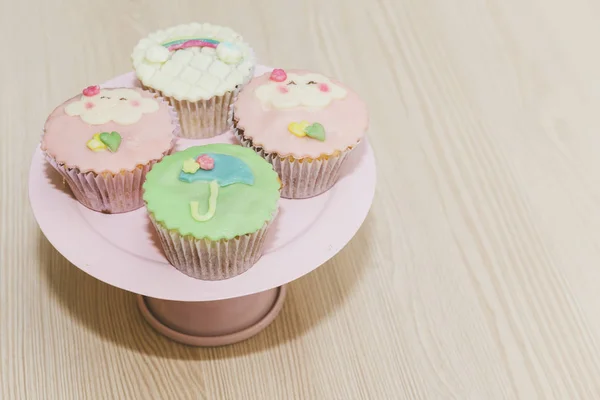 Cupe Cake Decorated Children Birthday — Stock Photo, Image