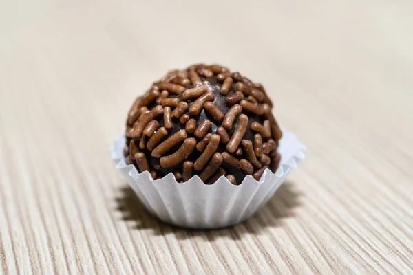 Brigadeiro Brasiliano Tradizionale Isolato Sfondo Bianco — Foto Stock