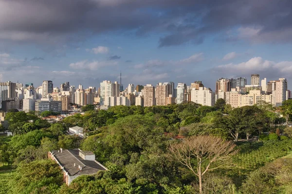 Panoramik Şehir Yüzden Paulo Brezilya Latin Amerika Günbatımı — Stok fotoğraf