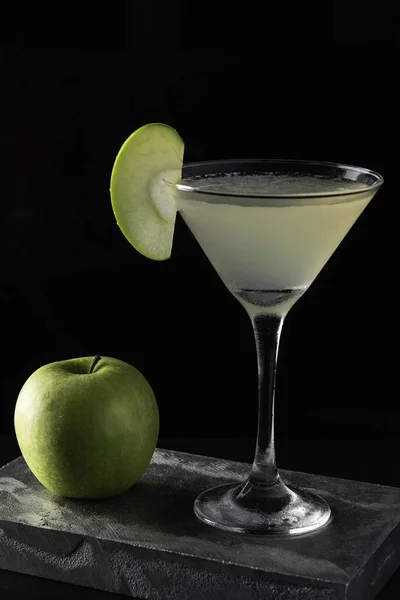 Apple Martini Cocktail Bar Space Text Photo Menu — Stock Photo, Image