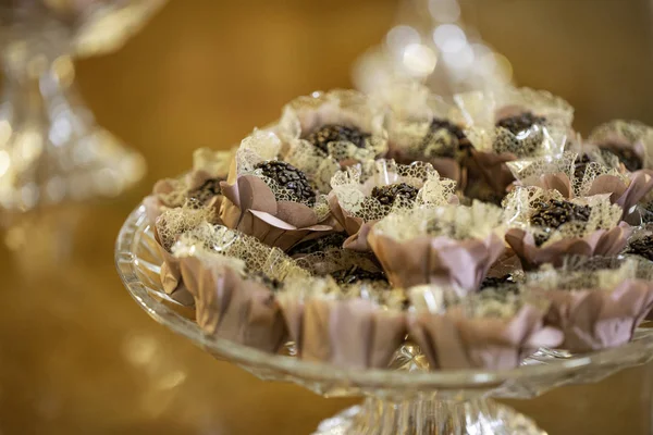 Brazilian sweets for wedding party. Brigadeiro.