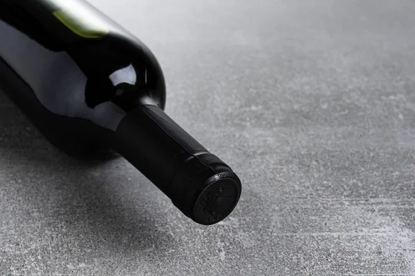 Bottle Wine Gray Concrete — Stock Photo, Image