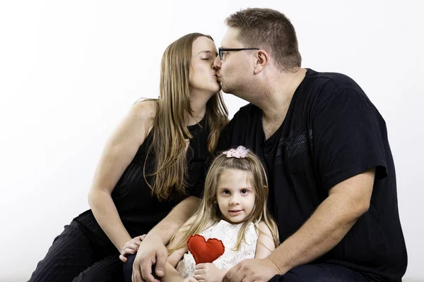 Kindertag Der Familie Gefeiert Weißer Hintergrund Kopierraum — Stockfoto