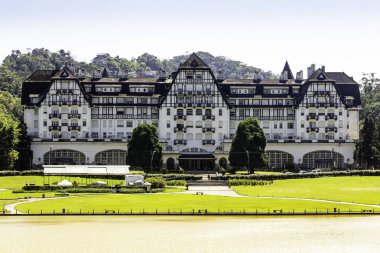 Petropolis, Rio de Janeiro, Brezilya - 16 Eylül 2019: Palace or Hotel Quitandinha.