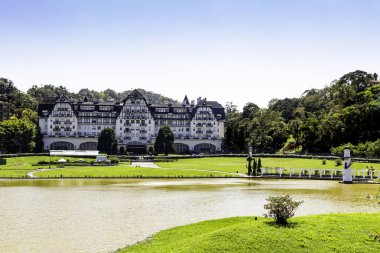 Petropolis, Rio de Janeiro, Brezilya - 16 Eylül 2019: Palace or Hotel Quitandinha.