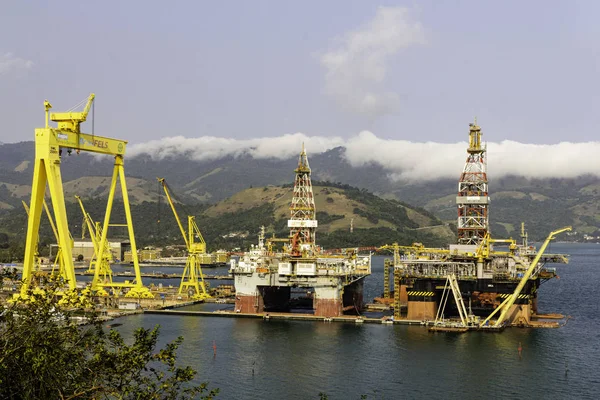 Angra Dos Reis Rio Janeiro Brasilien September 2019 Oljerigg Underhåll — Stockfoto