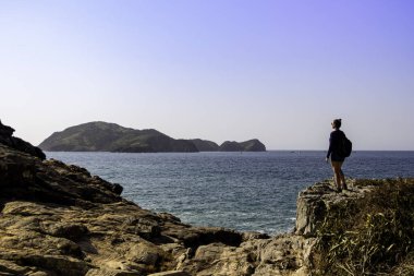 Cabo Frio Island Papağan modeli parıldayan manzara, Rio de Janeiro, Brezilya.