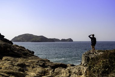 Cabo Frio Island Papağan modeli parıldayan manzara, Rio de Janeiro, Brezilya.