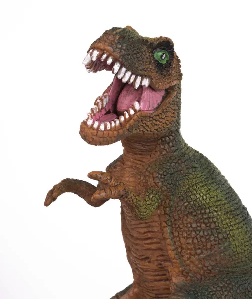 口を開けて ティラノサウルス レックスのプラモデル クローズ アップ — ストック写真