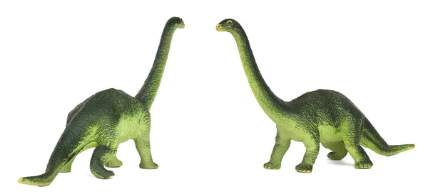 Grüne Dinosaurier Diplodoc Plastikspielzeug Modell Isoliert Auf Weißem Hintergrund — Stockfoto