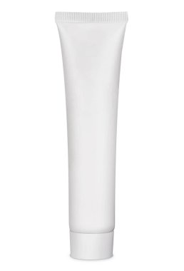 3D model beyaz plastik tüp krem ya da beyaz arka plan üzerinde izole şampuan için
