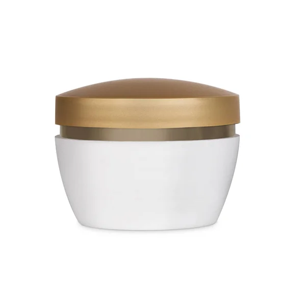 Modèle Pot Plastique Blanc Pour Crème Shampooing Isolé Sur Fond — Photo