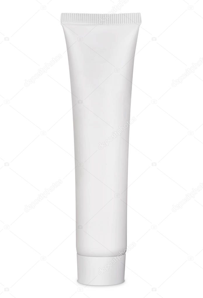 3D model white plastic tube for cream or shampoo isolated on white background