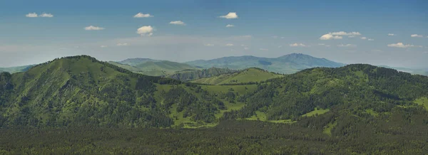 Vista Panorámica Desde Arriba Sobre Verdes Montañas Cubiertas Con Vista — Foto de Stock