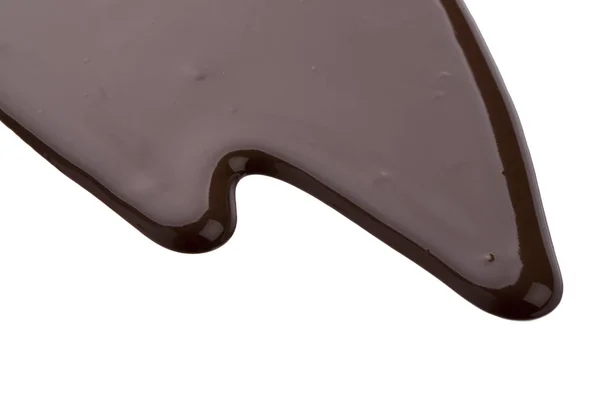 Gotas Líquidas Chocolate Negro Caliente Aisladas Sobre Fondo Blanco — Foto de Stock