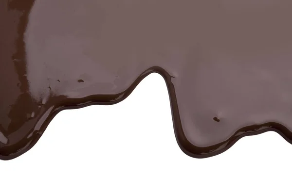 Gotas Líquidas Chocolate Negro Caliente Aisladas Sobre Fondo Blanco — Foto de Stock