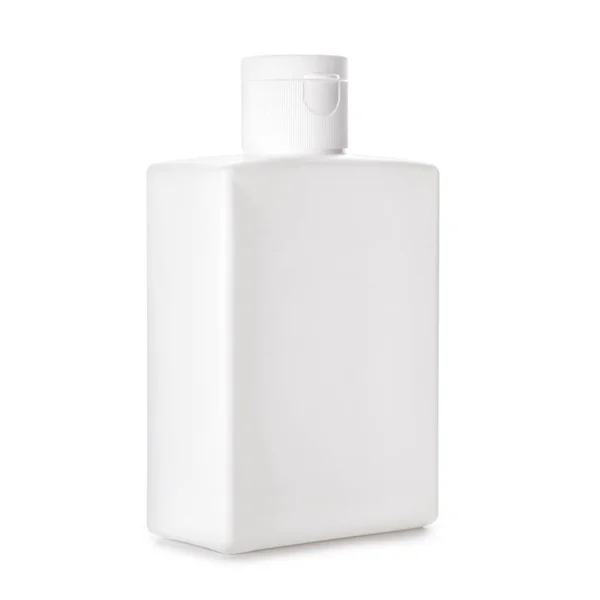 Пластиковий макет білої прямокутної пляшки — стокове фото