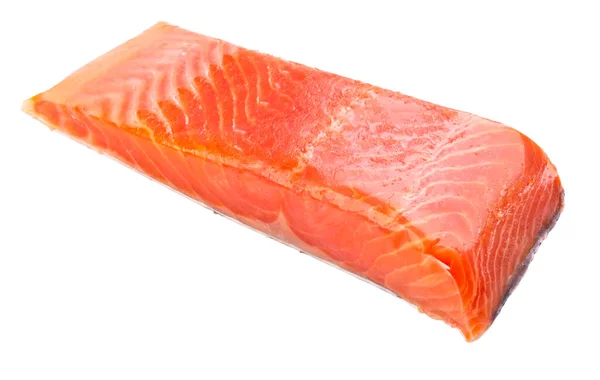 Ein Stück Gesalzener Lachs Auf Weißem Hintergrund — Stockfoto