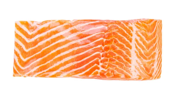 Piece Raw Fresh Salmon Isolated White Background — Stock Photo, Image