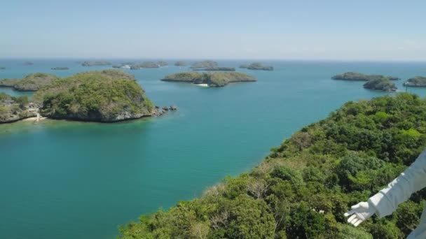 Set of islands in sea. Philippines. — Stock Video