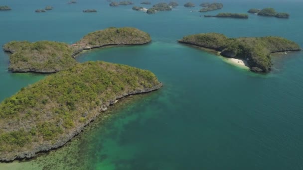 Set of islands in sea. Philippines. — Stock Video