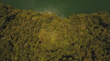 Dağlarda göl, Bali adası, Endonezya.