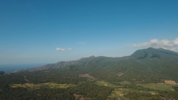 山の風景の農地と村バリ,インドネシア. — ストック動画