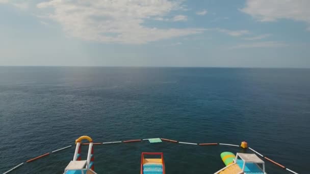 Inflatable water park in the sea. Bali,Indonesia. — Stock Video