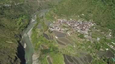 Dağlarda pirinç terasları.