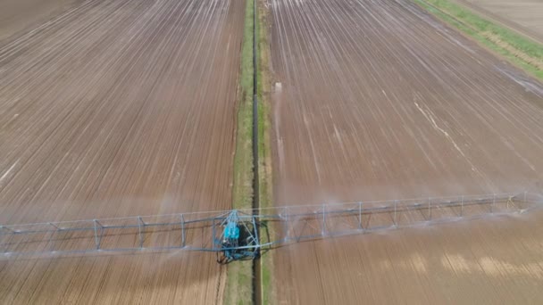 Sistema de irrigação em terras agrícolas. — Vídeo de Stock