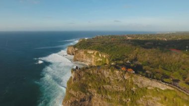 Bali adasındaki Rocky sahili. Hava görünümü.