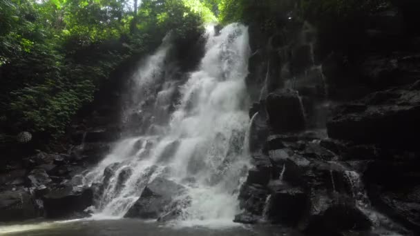 Güzel tropik şelale. Bali, Endonezya. — Stok video