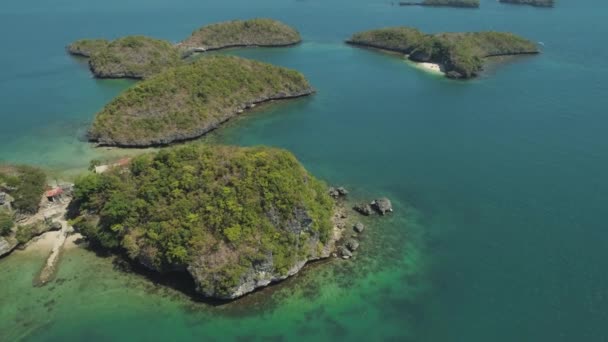 Set of islands in sea. Philippines. — Stock Video