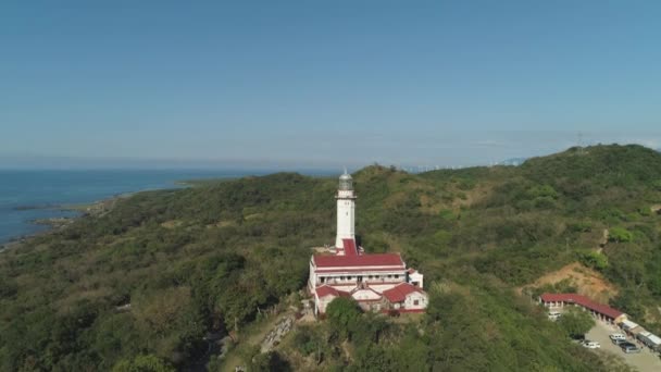 Kap Bojeador fyr. Filippinerna, Luzon. — Stockvideo