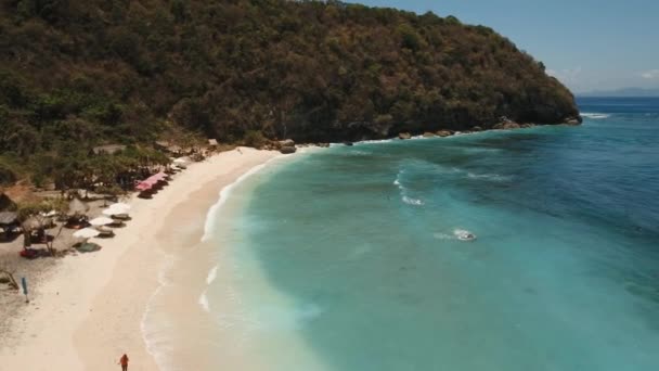 Luchtfoto strand weergeven Nusa Penida — Stockvideo