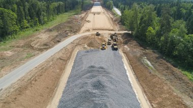 Otoyol inşaatı Hava Görünümü